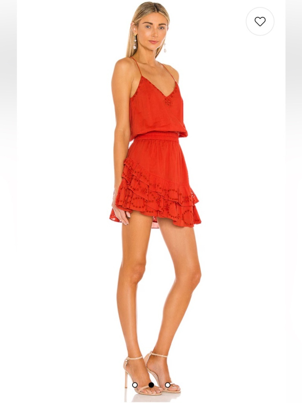 Karina Grimaldi Lucia Embellished Mini Dress in Cherry XS - Picture 2 of 7